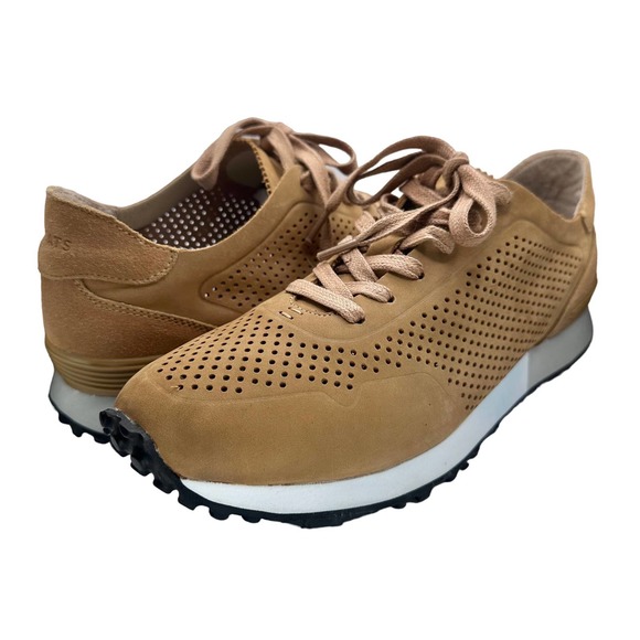 Greats | Men | Rosen Perforated Tan Nubuck Leather Vibram Casual Sneakers | 10 - Picture 1 of 11